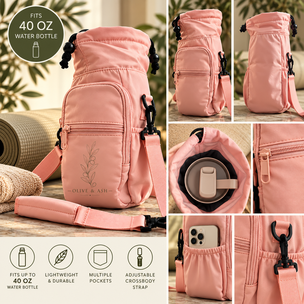 40 oz Water Bottle Carry Bag